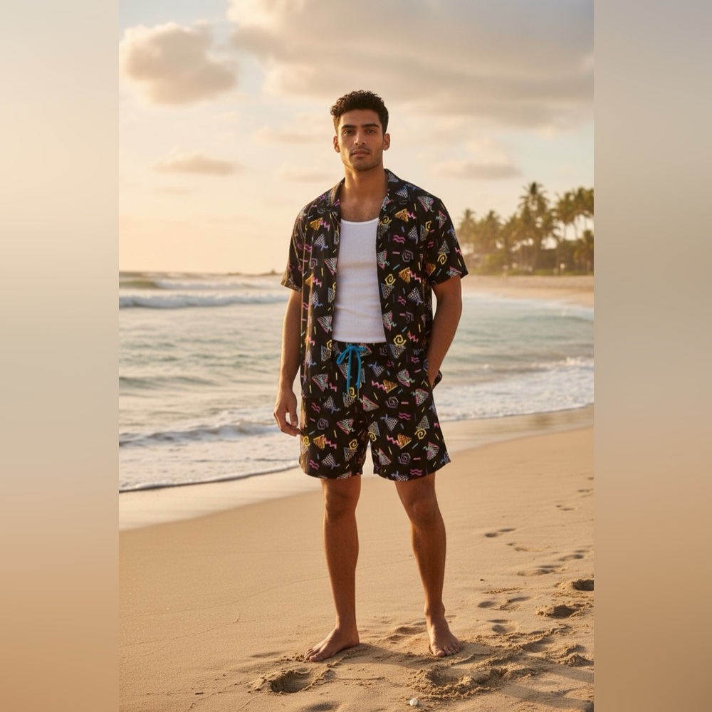 Broken threads Hydro-Tek retro short and shirt set. Size L